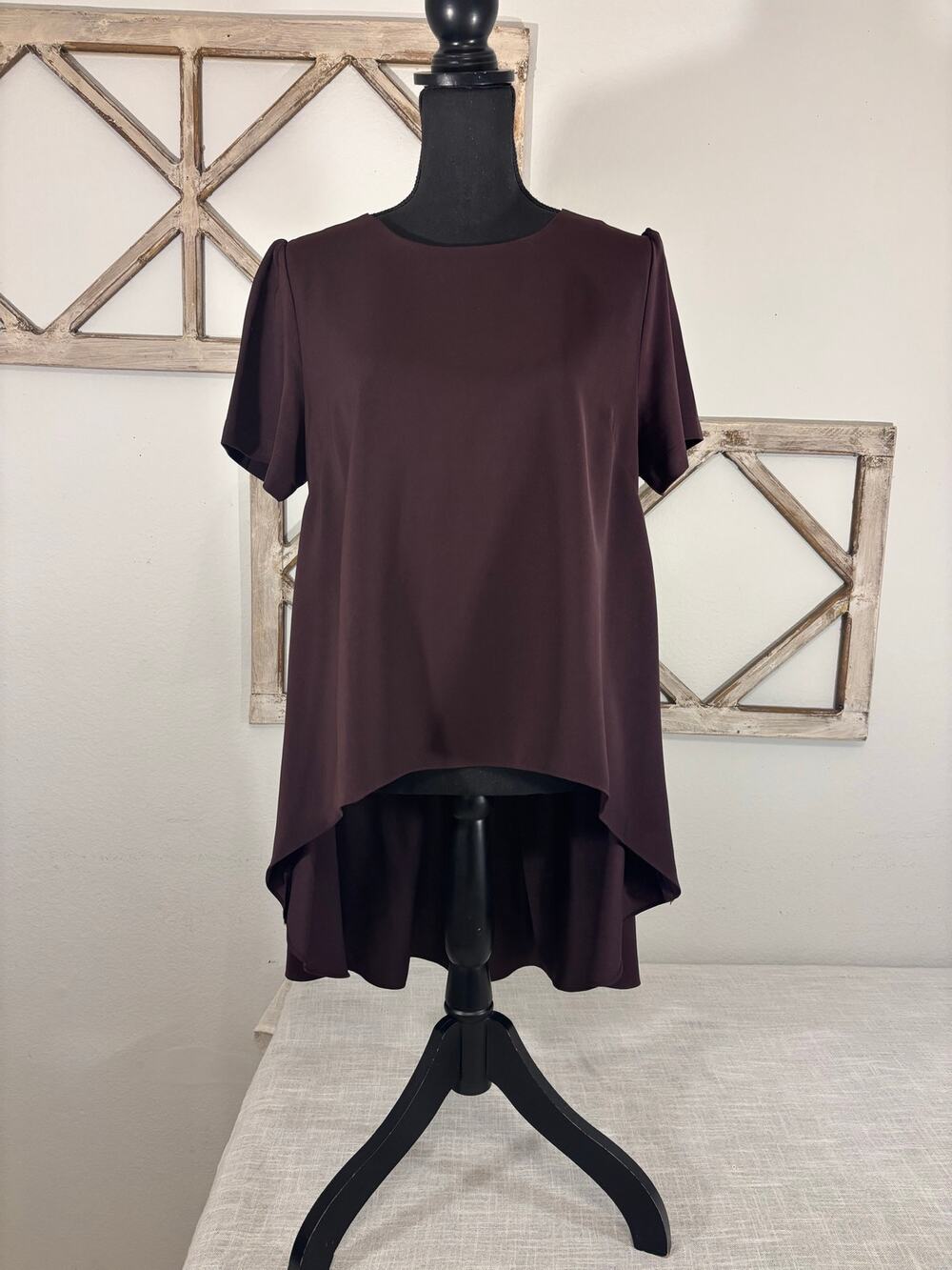 Philosophy Republic Clothing Dark Plum High-Low Tunic Blouse - Size M